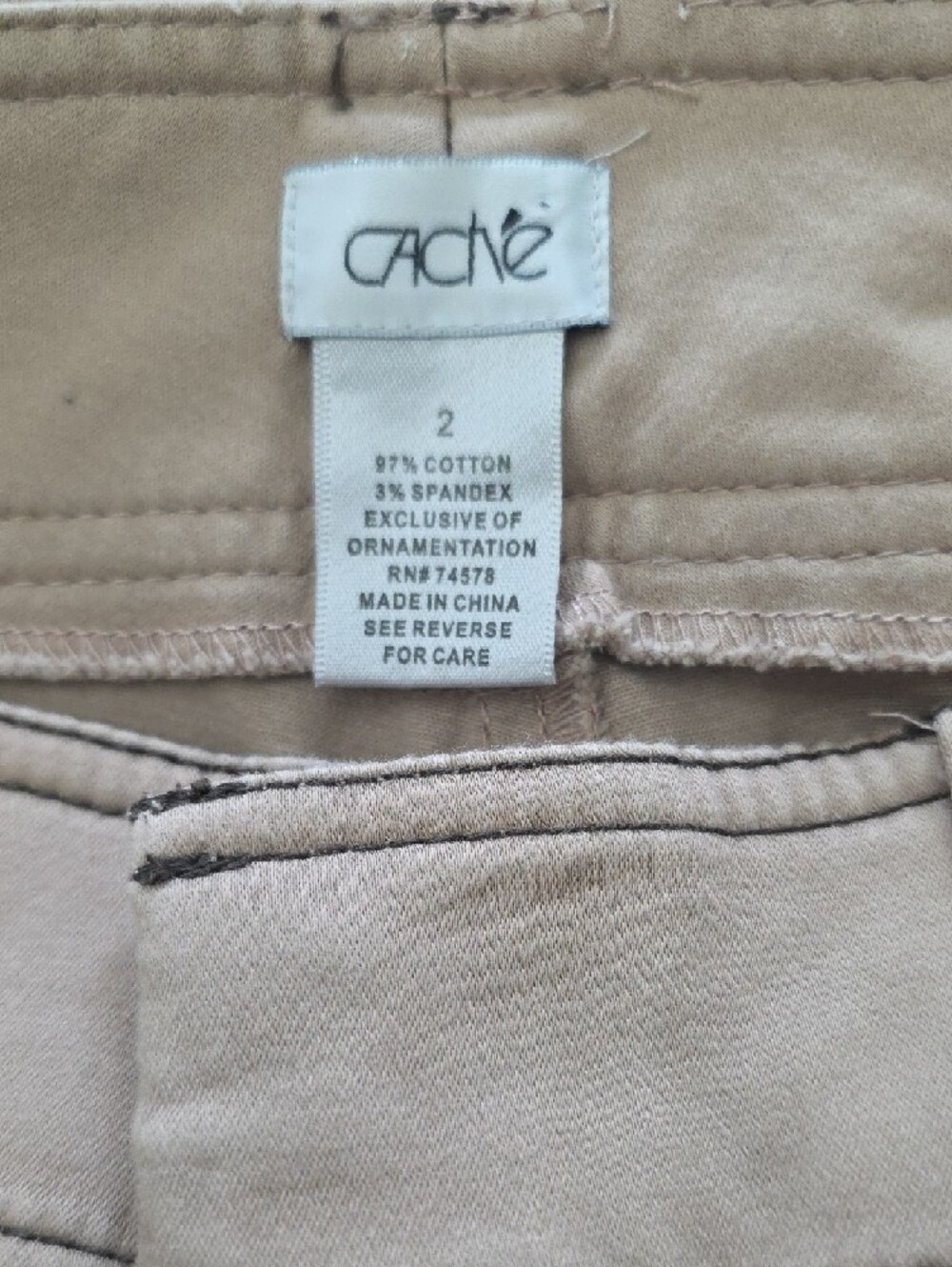 Cache Beige Slim Pants - Picture 2 of 6